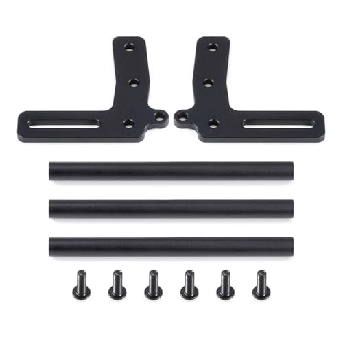 KFJHTWG Stoßstange vorne aus Aluminium CNC Bull Bar kompatibel mit Karosserie Kettenrahmen RC 1/10 (Schwarz) von KFJHTWG