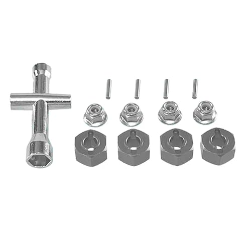 KFJHTWG Upgrade Schraubenschlüssel Hex Set M4 Mutter Metallteile kompatibel mit H14BM und H16BM 1/14 14209 10 14301 02 03 Fernbedienung Auto(Titanium) von KFJHTWG