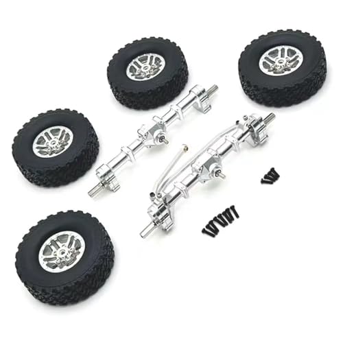 KFJHTWG Verbesserte Vorder- und Hinterräder aus Metall, kompatibel mit den Modellen MN 1/12 MN82 LC79 MN78 D91 D96 99S RC Car Parts (Silber) von KFJHTWG