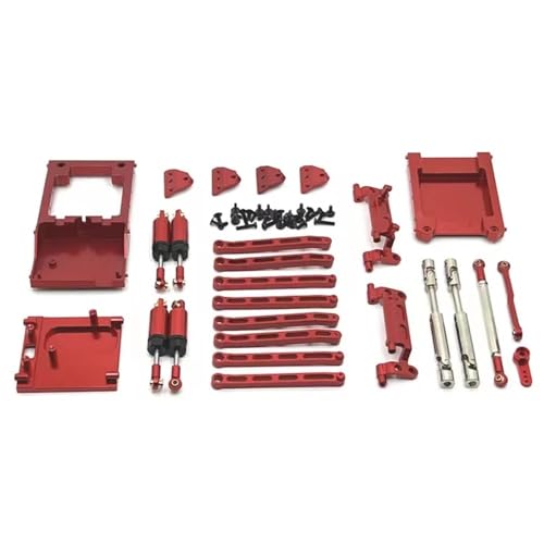 KFJHTWG Verbessertes Metall-Aufhängungsstangen-Kit Compatible with MN-Modell 1/12 MN168 MN78 RC-Autoteil(Red) von KFJHTWG