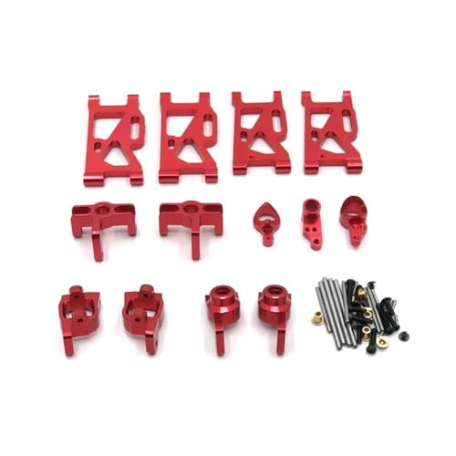 KFJHTWG Zubehör kompatibel mit dem Upgrade aus Metall 'RC Auto kompatibel mit 144010 144001 02 124017 16 18 124019 (Red Six Piece Set) von KFJHTWG