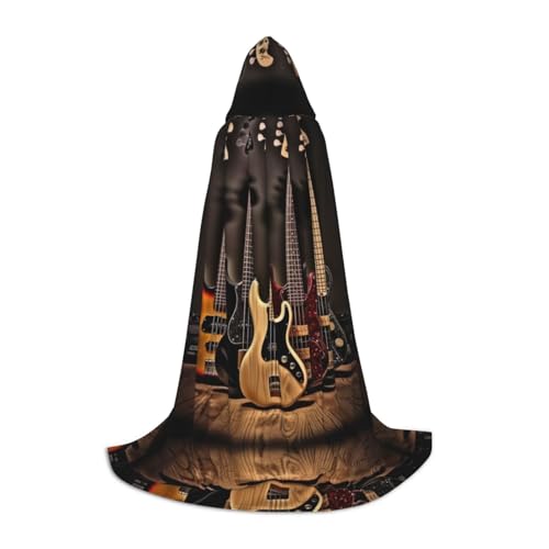 KFRXXZQB Umhang mit Kapuze für Gitarre, Bass, Musik, Musikinstrumente, bedruckt, verstellbar, bedruckt, für Halloween, Schultheater und Kostüme, Größe M KFRXXZQB Umhang mit Kapuze für Gitarre, Bass, Musik, Musikinstrumente, bedruckt, verstellbar, bedruckt, für Halloween, Schultheater und Kostüme, Größe M von KFRXXZQB
