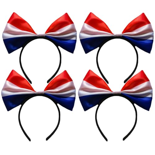 KFZR Haarreif mit Union-Jack-Motiv, Schleife, Partyflagge, Krönung, britisches Kostüm (Niederlande, 4 Stück) von KFZR