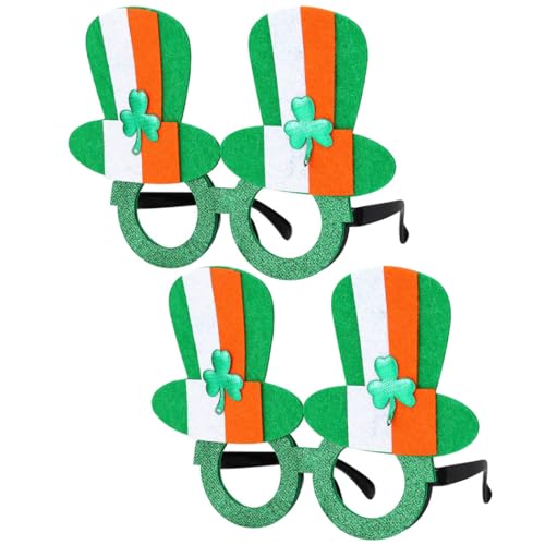 KFZR St. Patrick's Day Brille Party Vierblättriges Kleeblatt Irischer Kobold Kostüm Zubehör Grün 2 Paar (N) von KFZR