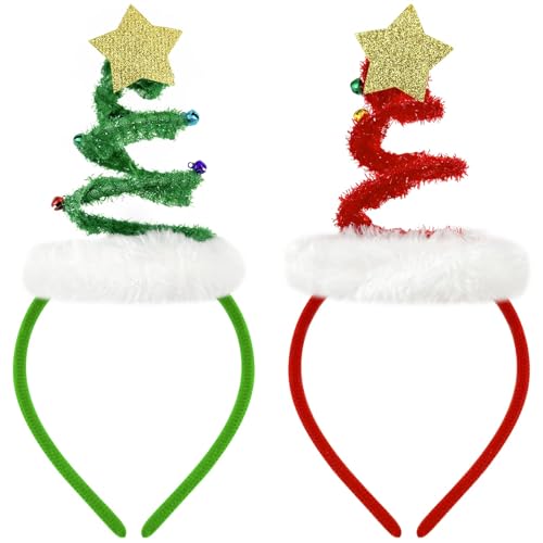 KFZR Weihnachtsbaum-Stirnband, Partyhüte, Urlaub, Weihnachten, niedlich, 2 Stück von KFZR