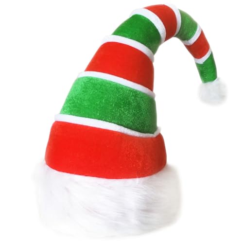 KFZR Weihnachtsmannmütze, Weihnachtselfenmütze, Feiertags-Kopfbedeckung, Weihnachtsgeschenk, Foto-Requisite (weiß) von KFZR