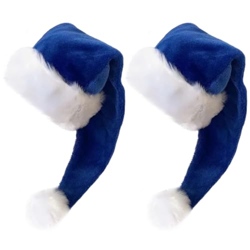 KFZR Weihnachtsmütze für Erwachsene, 75 x 30 cm, Blau, 2 Stück von KFZR