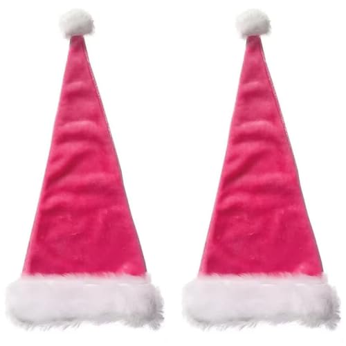 KFZR Weihnachtsmütze für Erwachsene, 75 x 30 cm, Rosa, 2 Stück von KFZR