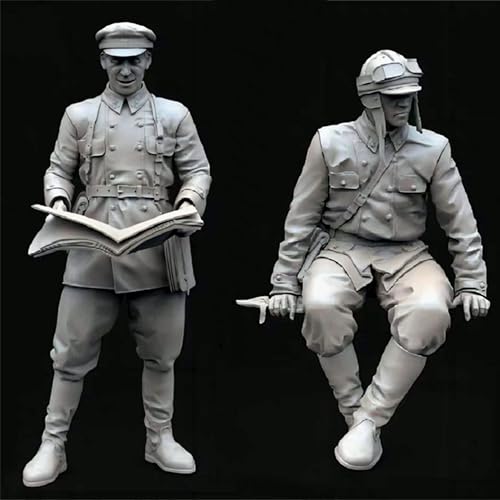 KGJAQT 1/35 WWII Soldat Resin Modell bausatz Unbemalt und unmontiert Soldat Resin Modell bausatz (2 Figuren) //U8I7h3 von KGJAQT