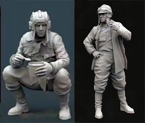 KGJAQT 1/35 WWII Soldat Resin Modell bausatz Unbemalt und unmontiert Soldat Resin Modell bausatz (2 Figuren) //U8I7h4 von KGJAQT