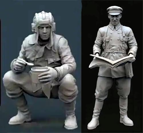 KGJAQT 1/35 WWII Soldat Resin Modell bausatz Unbemalt und unmontiert Soldat Resin Modell bausatz (2 Figuren) //U8I7h7 von KGJAQT