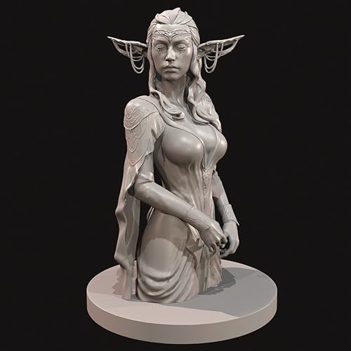 KGJAQT 80mm Ancient Elven Female Warrior Resin Bust Modell bausatz Unbemalt und unmontiert Soldier Resin Modell bausatz //U7I3h2 von KGJAQT