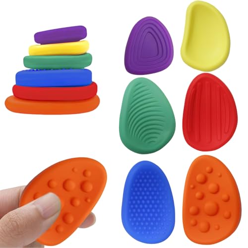 KHDULQ Fidget Toys Sensory Stones,6 Stück Sensorik Spielzeug Autismus Spielzeug Anti Stress Spielzeug Stressabbau Sensory Toys Fidget Toys Kinder Stress Spielzeug für ADHS und Autismus von KHDULQ