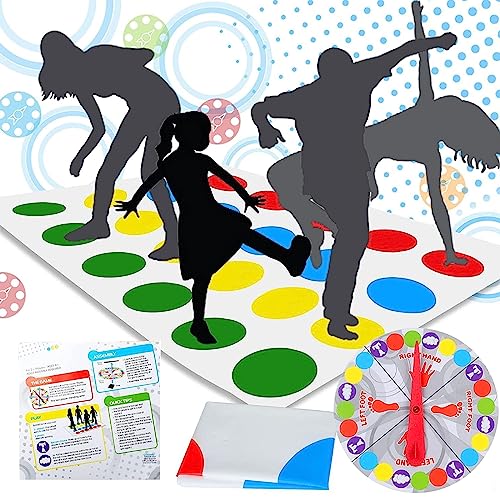 KHDULQ Twister Spiel, Twister Spiel für Kinder Bodenspiel mit Spielmatte Twister Junior Twister Spiel für Kinder AB 4, Partyspiel für Familien, Klassisches Spiel für Drinnen und Draußen von KHDULQ