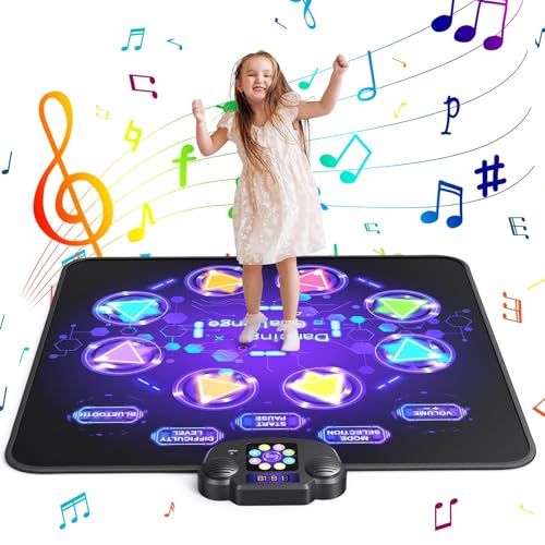 Tanzmatte, Tanzmatte mit heller, berührungsempfindlicher LED und 5 Spielmodi, Musik-Tanzspielzeug mit einstellbarer Lautstärke und kabellosem Bluetooth Tanzspielzeug, Touch p Tanzspielzeug von KHEALING