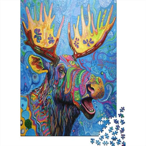 1000-teilige Holzpuzzles Für Erwachsene Colorful Moose 1000-teilige Puzzles, Lernspiele Für Erwachsene 1000pcs (75x50cm) von KHHKJBVCE