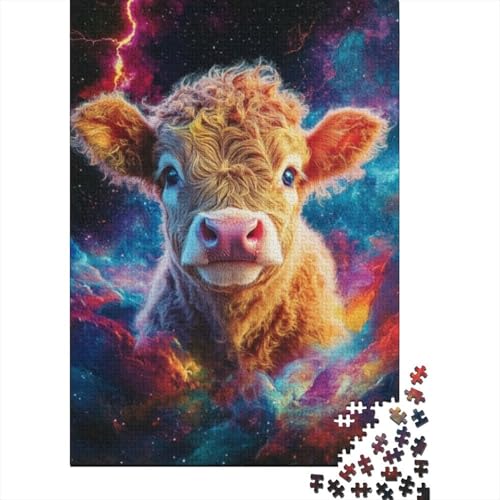 1000-teilige Holzpuzzles Für Erwachsene Cute Highland Cow Baby Puzzle Mit 1000 Teilen, Herausfordernde Puzzles Für Erwachsene 1000pcs (75x50cm) von KHHKJBVCE