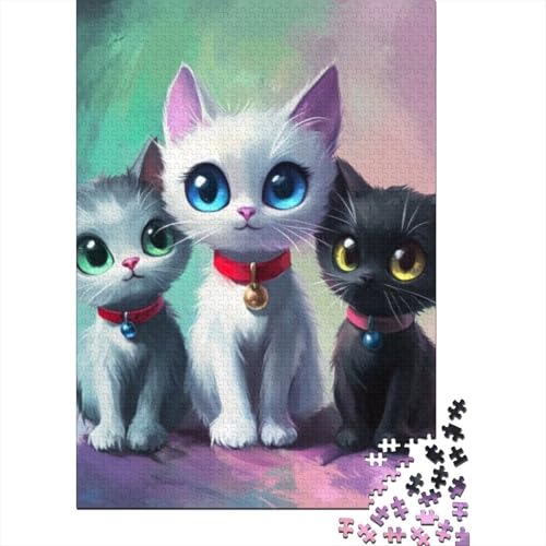 1000-teilige Holzpuzzles Für Erwachsene Cute Kitten Puzzle Mit 1000 Teilen, Herausfordernde Puzzles Für Erwachsene 1000pcs (75x50cm) von KHHKJBVCE