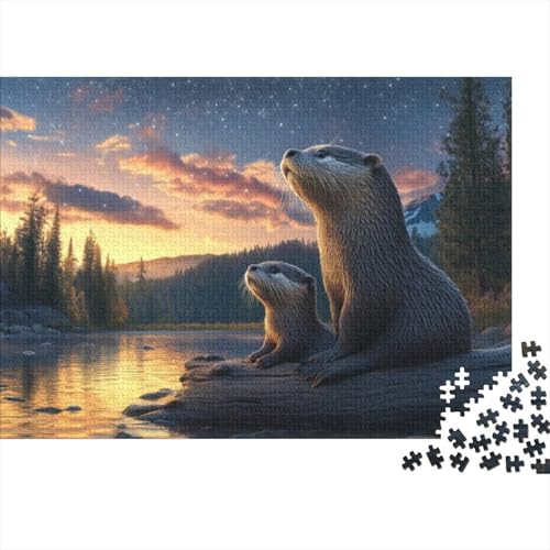 1000-teilige Holzpuzzles Für Erwachsene Cute Otter Puzzles 1000 Teile Puzzle 1000pcs (75x50cm) von KHHKJBVCE