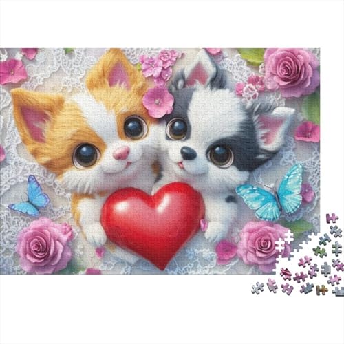 1000-teilige Holzpuzzles Für Erwachsene Cute Puppy Puzzles 1000 Teile Stressabbauende Puzzles 1000pcs (75x50cm) von KHHKJBVCE