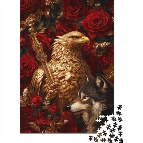 1000-teilige Holzpuzzles Für Erwachsene Eagle and Wolf Puzzles 1000 Teile Puzzle 1000pcs (75x50cm) von KHHKJBVCE