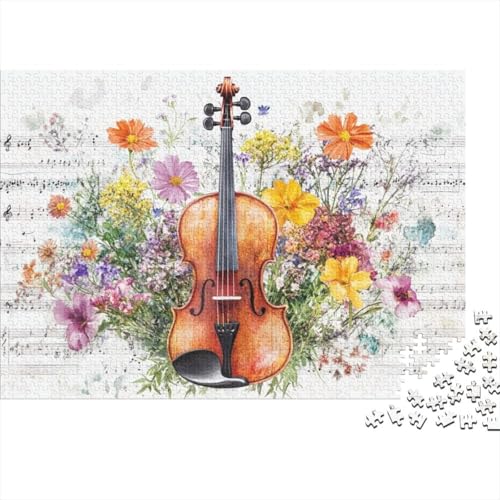 1000-teilige Holzpuzzles Für Erwachsene Flowers Violin 1000-teiliges Puzzle, Komplexe Puzzles Für Erwachsene 1000pcs (75x50cm) von KHHKJBVCE