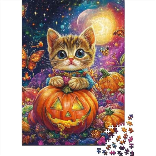 1000-teilige Holzpuzzles Für Erwachsene Halloween Cat Puzzle Mit 1000 Teilen, Herausfordernde Puzzles Für Erwachsene 1000pcs (75x50cm) von KHHKJBVCE