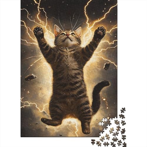 1000-teilige Holzpuzzles Für Erwachsene Lightning Cat Puzzles 1000 Teile Puzzle 1000pcs (75x50cm) von KHHKJBVCE