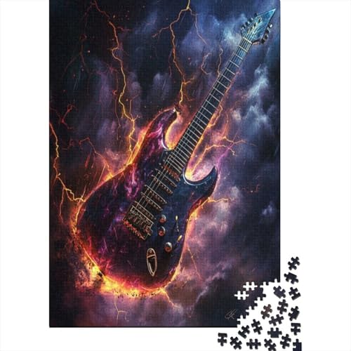 1000-teilige Holzpuzzles Für Erwachsene Lightning Guitar Puzzles 1000 Teile Puzzle 1000pcs (75x50cm) von KHHKJBVCE