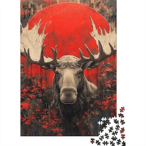 1000-teilige Holzpuzzles Für Erwachsene Moose 1000-teiliges Puzzle, Komplexe Puzzles Für Erwachsene 1000pcs (75x50cm) von KHHKJBVCE