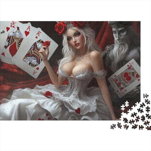 1000-teilige Holzpuzzles Für Erwachsene Poker Queen 1000-teiliges Puzzle, Komplexe Puzzles Für Erwachsene 1000pcs (75x50cm) von KHHKJBVCE