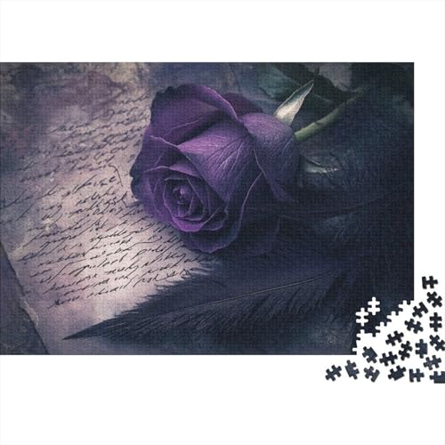 1000-teilige Holzpuzzles Für Erwachsene Purple Rose Puzzles 1000 Teile Puzzle 1000pcs (75x50cm) von KHHKJBVCE