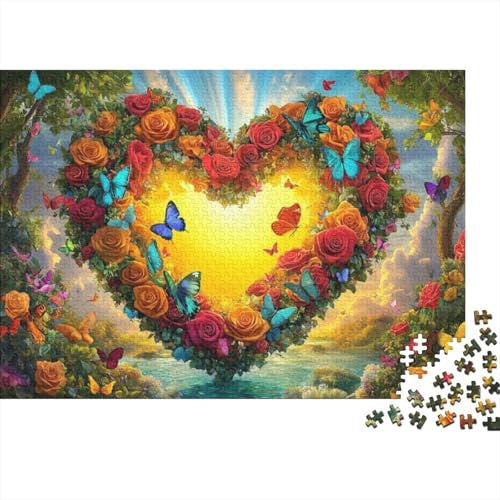 1000-teilige Holzpuzzles Für Erwachsene Rose Butterfly Puzzle Mit 1000 Teilen, Herausfordernde Puzzles Für Erwachsene 1000pcs (75x50cm) von KHHKJBVCE