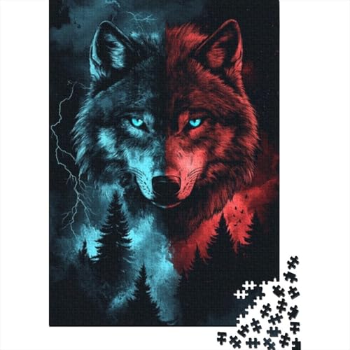 1000-teilige Holzpuzzles Für Erwachsene Wolf Puzzle Mit 1000 Teilen, Herausfordernde Puzzles Für Erwachsene 1000pcs (75x50cm) von KHHKJBVCE