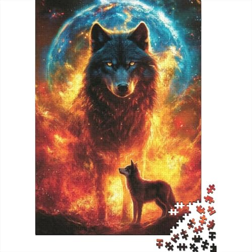 1000-teilige Holzpuzzles Für Erwachsene Wolf Puzzles 1000 Teile Stressabbauende Puzzles 1000pcs (75x50cm) von KHHKJBVCE