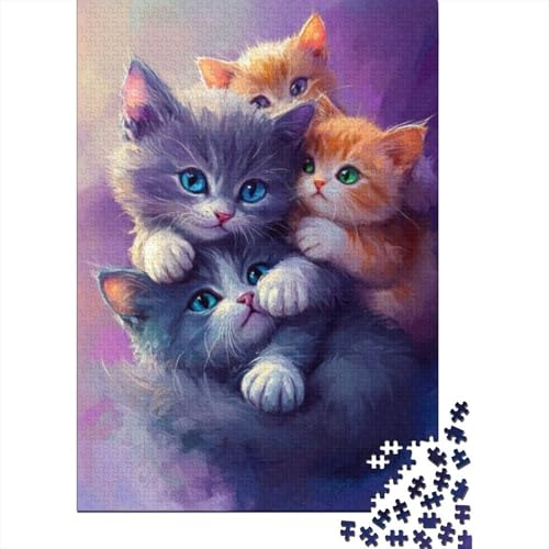 1000-teilige Puzzles Für Erwachsene Cute Kitten Puzzles 1000 Teile Familien-Puzzlespielzeug 1000pcs (75x50cm) von KHHKJBVCE