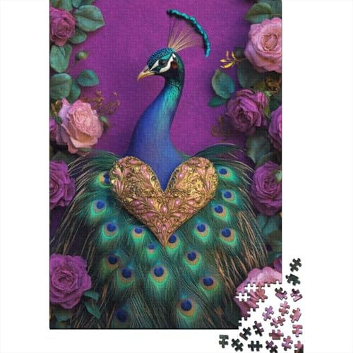 300-teilige Holzpuzzles Für Erwachsene Beautiful Peacock Puzzle Mit 300 Teilen, Herausfordernde Puzzles Für Erwachsene 300pcs (40x28cm) von KHHKJBVCE