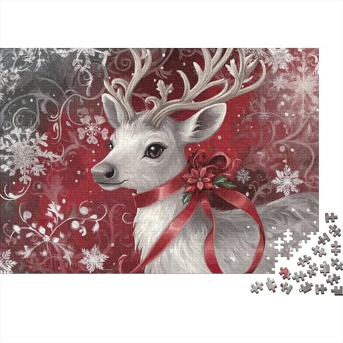 300-teilige Holzpuzzles Für Erwachsene Christmas Deer Puzzle Mit 300 Teilen, Herausfordernde Puzzles Für Erwachsene 300pcs (40x28cm) von KHHKJBVCE