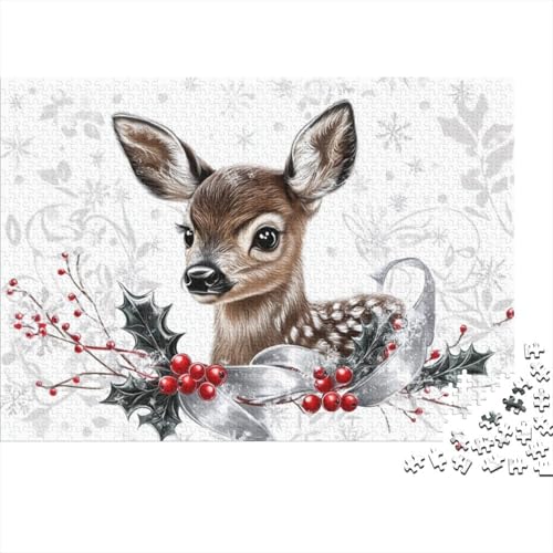 300-teilige Holzpuzzles Für Erwachsene Christmas Deer Puzzles 300 Teile Puzzle 300pcs (40x28cm) von KHHKJBVCE