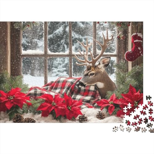 300-teilige Holzpuzzles Für Erwachsene Christmas Deer Puzzles 300 Teile Puzzle 300pcs (40x28cm) von KHHKJBVCE