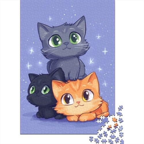 300-teilige Holzpuzzles Für Erwachsene Cute Kitten Puzzle Mit 300 Teilen, Herausfordernde Puzzles Für Erwachsene 300pcs (40x28cm) von KHHKJBVCE