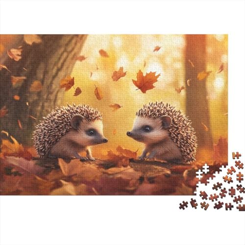 300-teilige Holzpuzzles Für Erwachsene Cute Little Hedgehog Puzzles 300 Teile Stressabbauende Puzzles 300pcs (40x28cm) von KHHKJBVCE