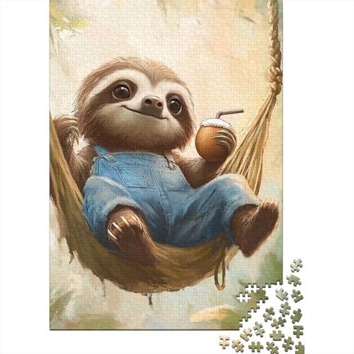 300-teilige Holzpuzzles Für Erwachsene Cute Sloth Puzzles 300 Teile Stressabbauende Puzzles 300pcs (40x28cm) von KHHKJBVCE