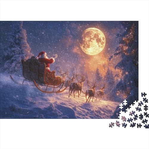 300-teilige Holzpuzzles Für Erwachsene Father Christmas Puzzle Mit 300 Teilen, Herausfordernde Puzzles Für Erwachsene 300pcs (40x28cm) von KHHKJBVCE