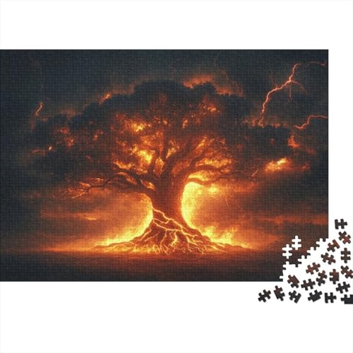 300-teilige Holzpuzzles Für Erwachsene Flame Tree Puzzle Mit 300 Teilen, Herausfordernde Puzzles Für Erwachsene 300pcs (40x28cm) von KHHKJBVCE