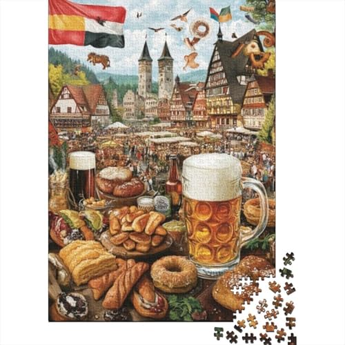 300-teilige Holzpuzzles Für Erwachsene German Food Puzzles 300 Teile Stressabbauende Puzzles 300pcs (40x28cm) von KHHKJBVCE