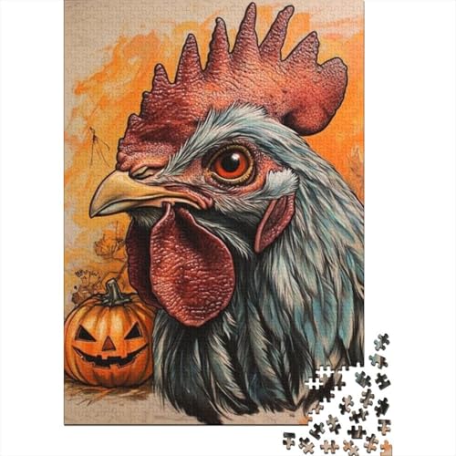 300-teilige Holzpuzzles Für Erwachsene Halloween Rooster Puzzles 300 Teile Puzzle 300pcs (40x28cm) von KHHKJBVCE