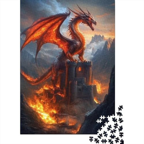 300-teilige Holzpuzzles Für Erwachsene Hizzr9_A_Majestic_Dragon_Perched_ATOP_an_Ancient_Castle_surroun_cd5a8163-df55-4ee0-8671-d027a85f8cbe Puzzles 300 Teile Puzzle 300pcs (40x28cm) von KHHKJBVCE