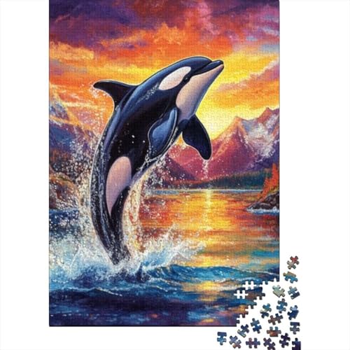 300-teilige Holzpuzzles Für Erwachsene Killer Whale Puzzles 300 Teile Stressabbauende Puzzles 300pcs (40x28cm) von KHHKJBVCE