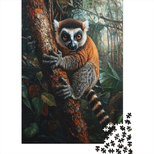 300-teilige Holzpuzzles Für Erwachsene Lemur Puzzles 300 Teile Stressabbauende Puzzles 300pcs (40x28cm) von KHHKJBVCE